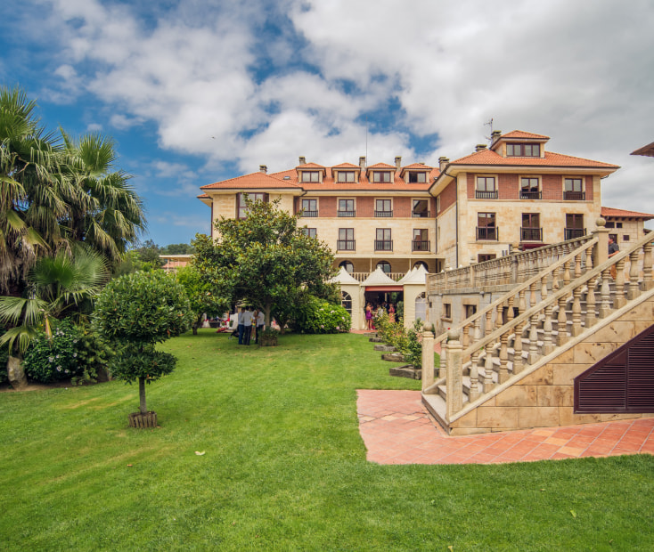 Terrace of the hotel Spa Villa Pasiega in Cantabria