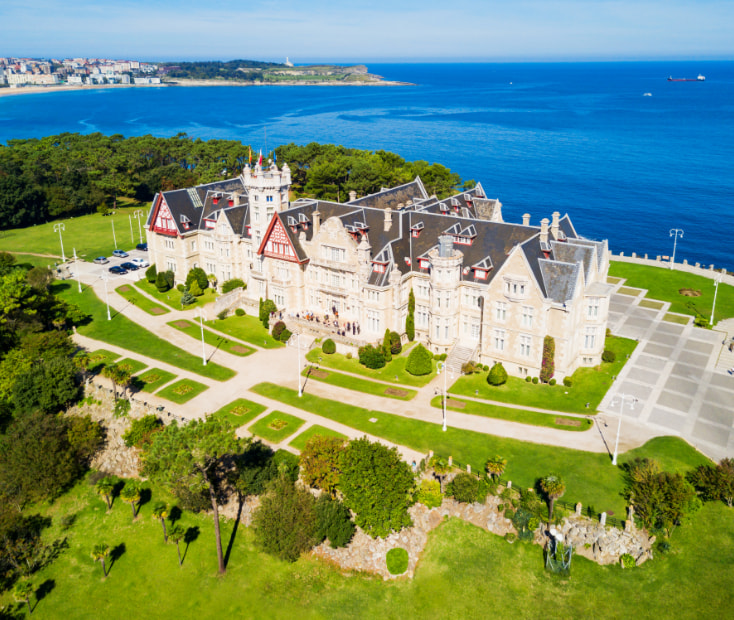 Aerial view of the Palace of Santa Magdalena